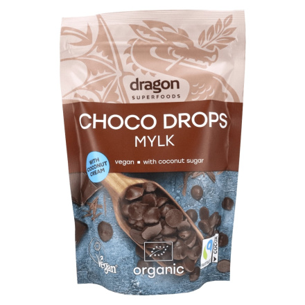 Front of Dragon Superfoods Vegan Choco Drops Mylk
