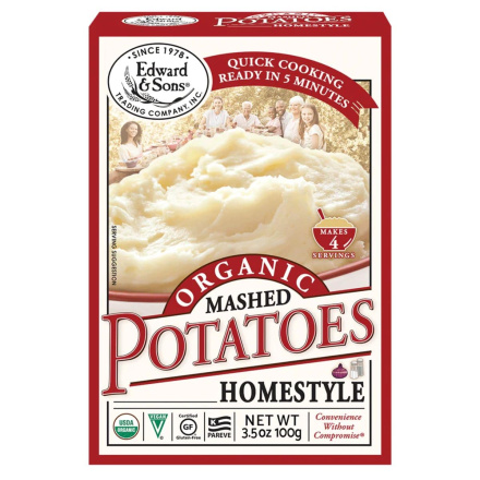 Front of Edward & Sons Gluten-Free Instant Mashed Potatoes Homestyle