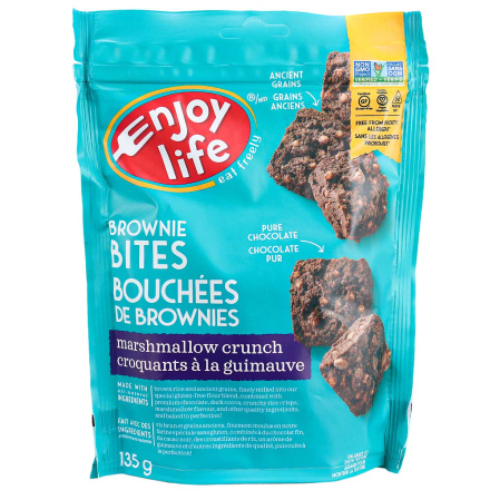 Front of Enjoy Life Allergen-Friendly Brownie Bites Marshmallow Crunch, 135g