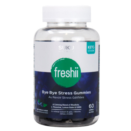 Front of Freshii Bye Bye Stress Gummies