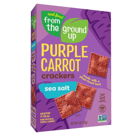 Front of From The Ground Up Purple Carrot Crackers Sea Salt