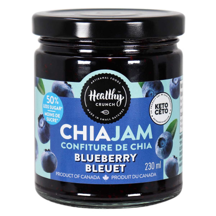 Front of Healthy Crunch Keto Chia Jam Blueberry