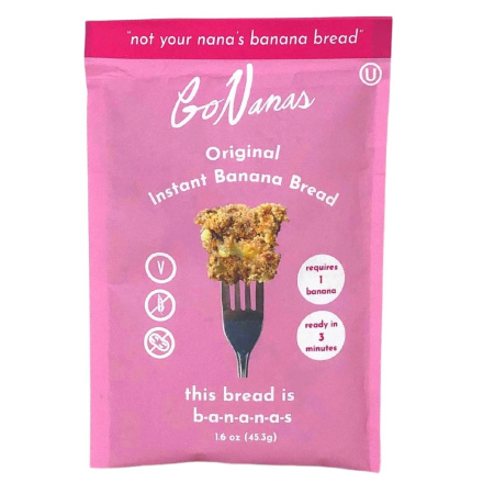 Front of Go Nanas Instant Vegan Banana Bread Original