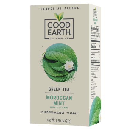 Front of Good Earth Sensorial Blends Green Tea Moroccan Mint, 15 Bags