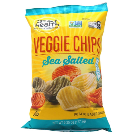 Front of Good Health Veggie Chips Sea Salted, 177.2g