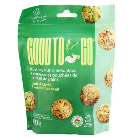 Front of Good to Go Herb & Garlic Savoury Nut & Seed Bites, 100g