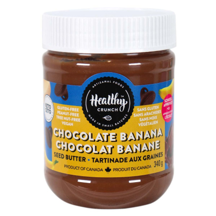 Front of Healthy Crunch Chocolate Banana Seed Butter, 340g