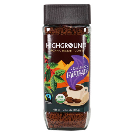 Front of Highground Organic Instant Coffee, 100g