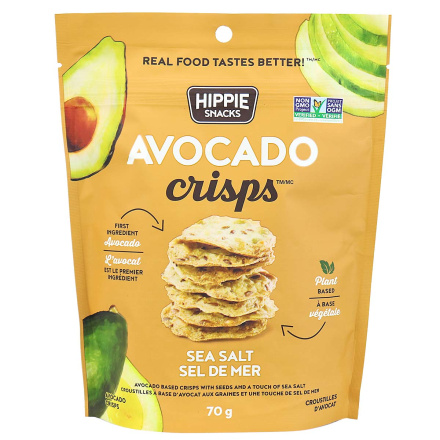 Hippie Snacks Avocado Crisps Sea Salt, 70g