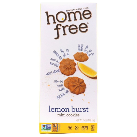 Front of Homefree Allergy-Friendly Lemon Burst Mini Cookies, 142.5g