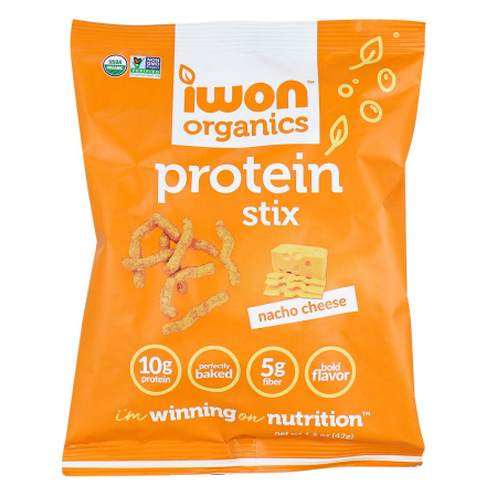 Front of IWON Organics Protein Stix Nacho Cheese, 42g