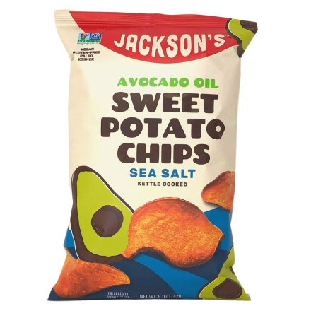 Front of Jackson's Sweet Potato Chips with Avocado Oil Sea Salt