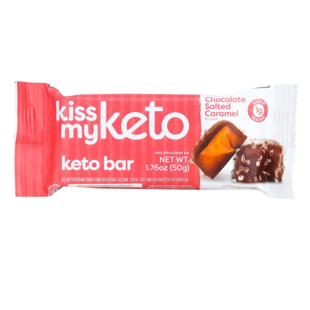 Front of Kiss My Keto Keto Bar Chocolate Salted Caramel, 50g