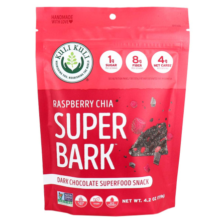 Front of Kuli Kuli Raspberry Chia Super Bark, 119g