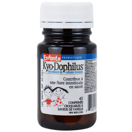 Front of Kyo-Dophilus Chewable Kid’s Probiotic Vanilla, 45 Tablets