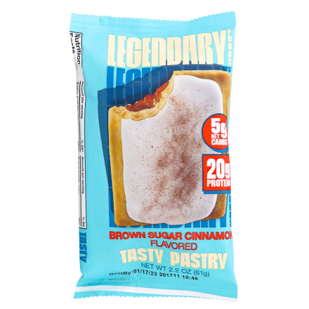 Front of Legendary Foods Tasty Pastry Brown Sugar Cinnamon Flavoured, 61g
