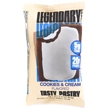 Front of Legendary Foods Tasty Pastry Cookies & Cream Flavoured, 61g