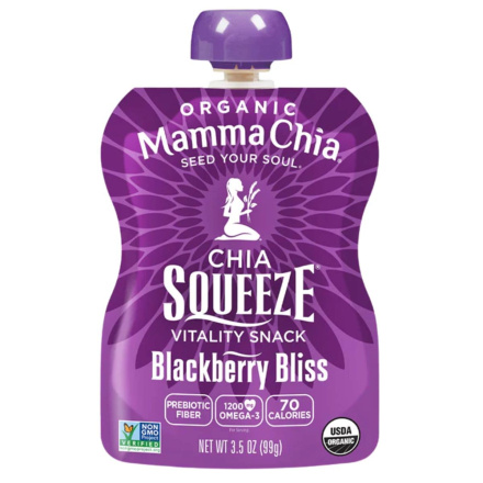 Front of Mamma Chia Organic Chia Squeeze Blackberry Bliss