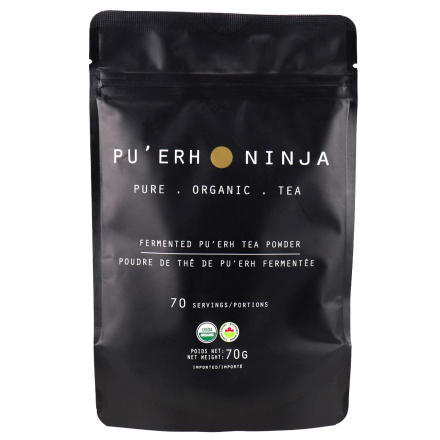 Front of Matcha Ninja Fermented Pu’erh Tea Powder, 70g