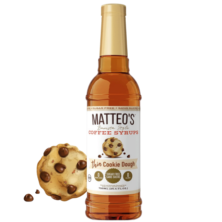 Matteo's Sugar-Free Barista Coffee Syrups Thin Cookie Dough, 750mL Front