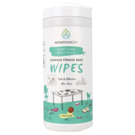 Front of MomRemedy Eco-Friendly Hydrogen Peroxide Based Everything Household Wipes