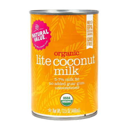 Natural Value Organic Lite Coconut Milk, No Guar Gum, 400ml