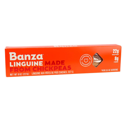 Front of Banza Chickpea Pasta Linguine, 227g