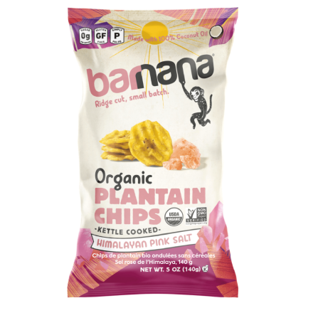 Front of Barnana Plantain Chips Himalayan PInk Sea salt