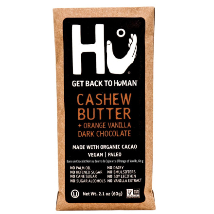 Front of Hu Cashew Butter & Orange Vanilla Dark Chocolate Bar, 60g