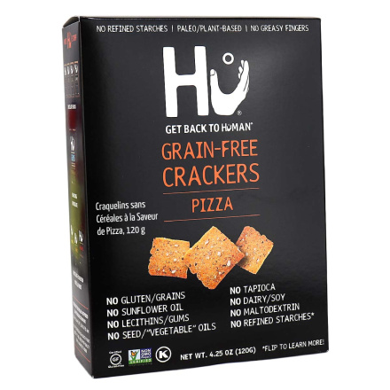 Front of Hu Grain-Free Crackers Pizza, 120g