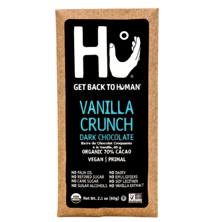 Front of Hu Vanilla Crunch Dark Chocolate, 60g