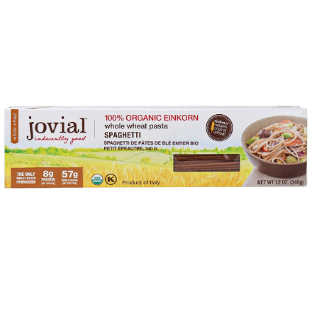 Front of Jovial Organic Einkorn Whole Wheat Pasta Spaghetti, 340g