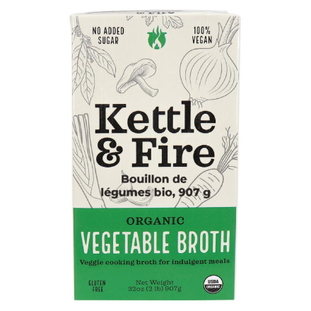 Front of Kettle & Fire Organic Vegetable Broth, 907g