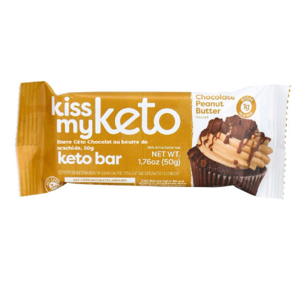 Front of Kiss My Keto Keto Bar Chocolate Peanut Butter, 50g