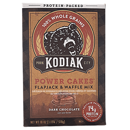 Front of Kodiak Cakes Power Cakes Dark Chocolate Pancake & Waffle Mix, 510g