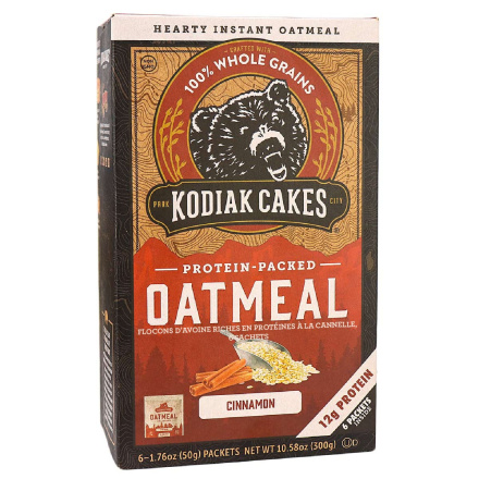 Front of Kodiak Cakes Protein-Packed Cinnamon Oatmeal, 6 Packets