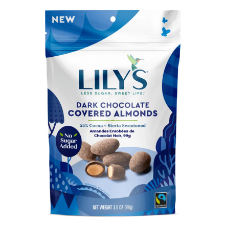 Front of Lily's Dark Chocolate Covered Almonds, 99g