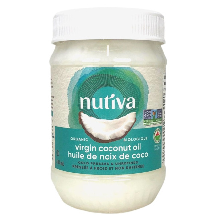 Front of Nutiva Organic Virgin Coconut Oil, 444ml