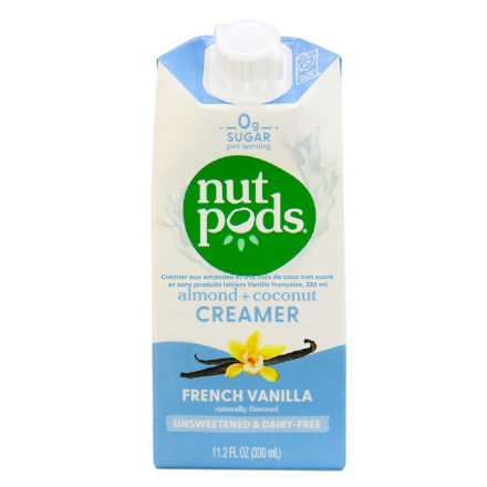 Front of Nutpods French Vanilla Unsweetened Dairy-Free Creamer, 330ml