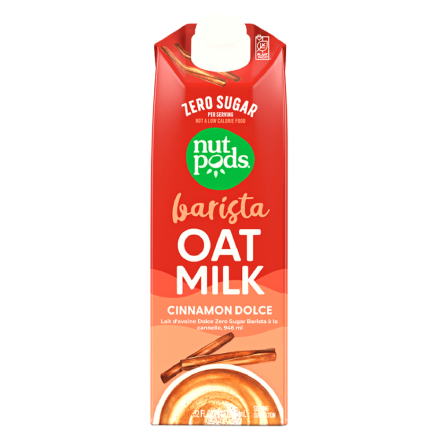 Front of Nutpods Zero Sugar Barista Oat Milk Cinnamon Dolce