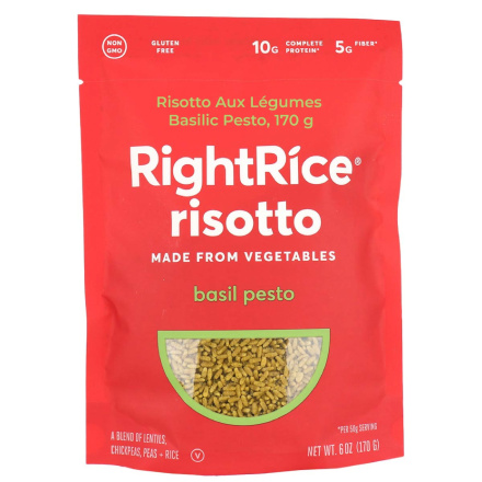 Front of RightRice Risotto Made From Vegetables Basil Pesto, 170g