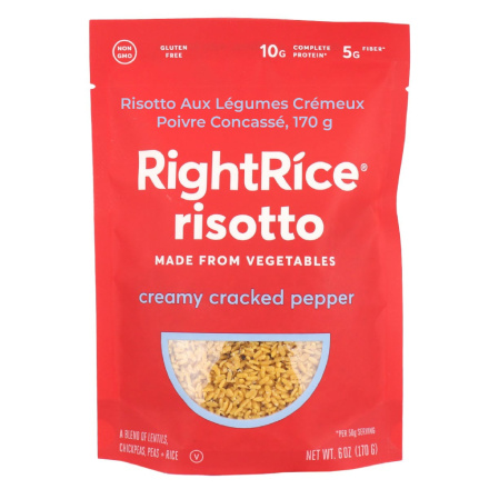 Front of RightRice Risotto Made From Vegetables Creamy Cracked Pepper, 170g