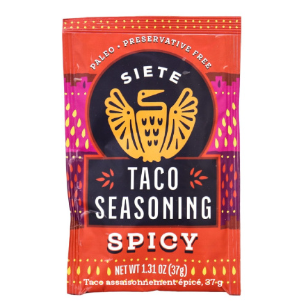 Front of Siete Taco Seasoning Spicy, 37g