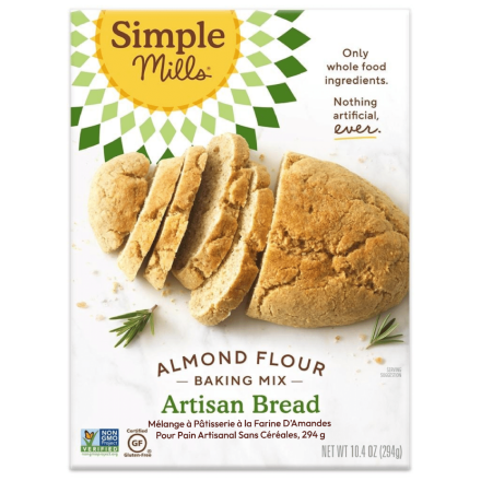 Front of Simple Mills Grain-Free Almond Flour Baking Mix Artisan Bread, 294g