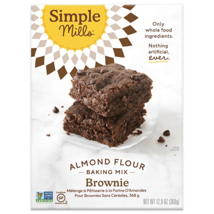 Front of Simple Mills Grain-Free Almond Flour Baking Mix Brownie, 368g