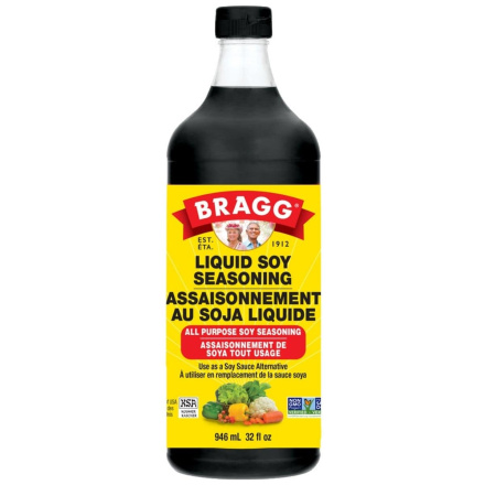 Front of Bragg Liquid Soy Seasoning