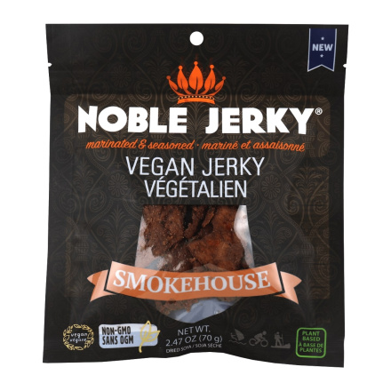 Front of Noble Jerky Vegan Jerky Smokehouse