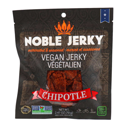 Front of Noble Jerky Vegan Jerky Chipotle, 70g