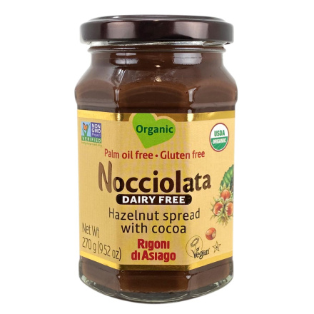 Front of Nocciolata Organic Hazelnut & Cocoa Spread Dairy Free, 270g