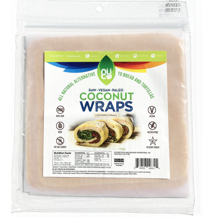 Nuco 7.5" Coconut Paleo Wraps, Pack of 5